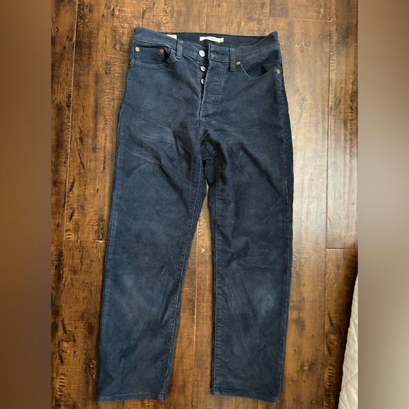 Levi’s wedgie straight corduroy jeans navy blue size 27 - Picture 1 of 4